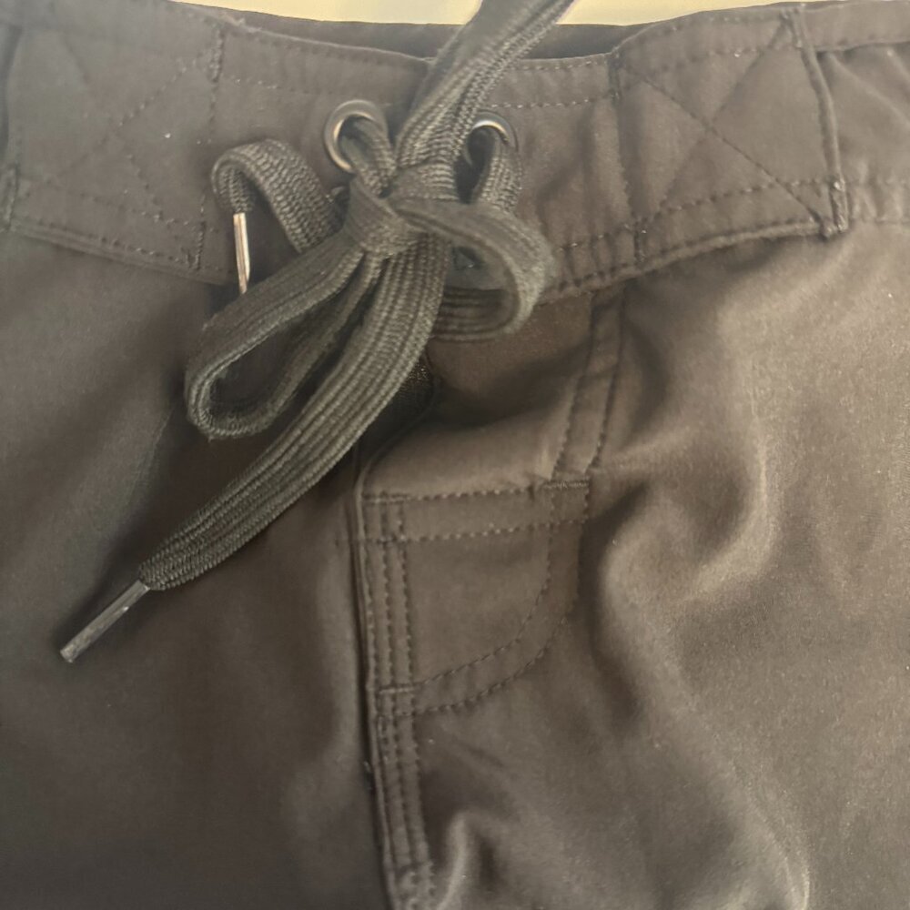Women's Black Athletic Swim Boardshorts with Velco and Tie Closure Size 0 - Picture 6 of 9